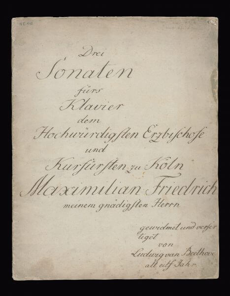 THREE SONATAS FOR PIANO (E-FLAT MAJOR, F MINOR, D MAJOR), WOO 47, ORIGINAL EDITION (SPEYER: BOSSLER, 1783)