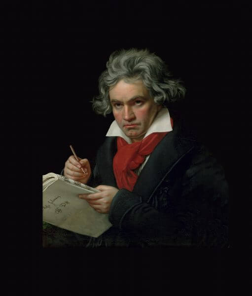 JOSEPH KARL STIELER (1781–1858): BEETHOVEN WITH THE MANUSCRIPT OF THE ‘MISSA SOLEMNIS’, OIL PAINTING, 1820