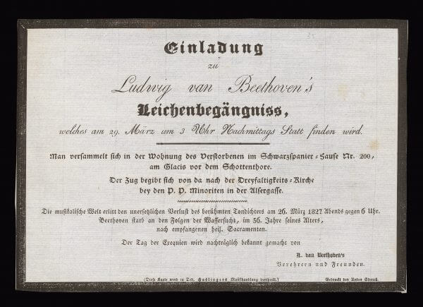 INVITATION TO BEETHOVEN’S FUNERAL
